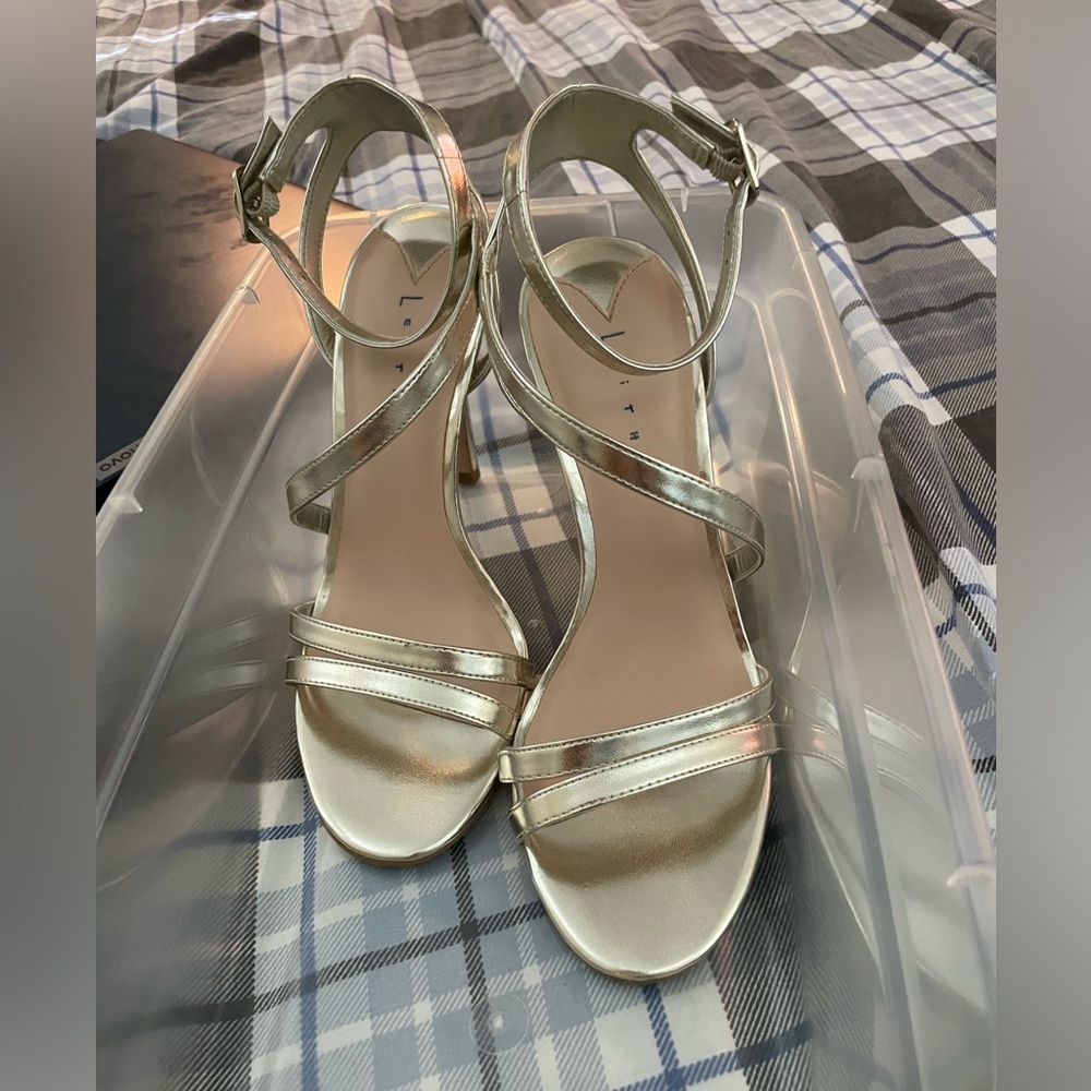 Leith Gold Heel Sandals